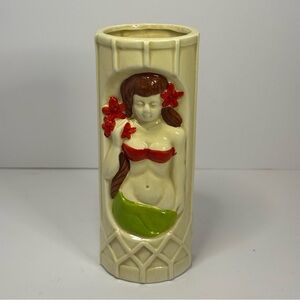 Vintage Mid Century Hula Girl Vase Tiki Bar DW141 Tropical Beach Decor 6.5"